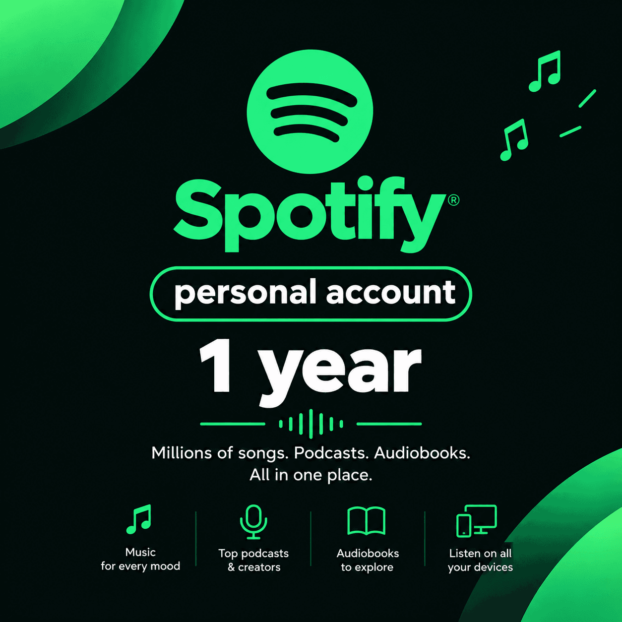 Spotify Personal Account — 1 Year