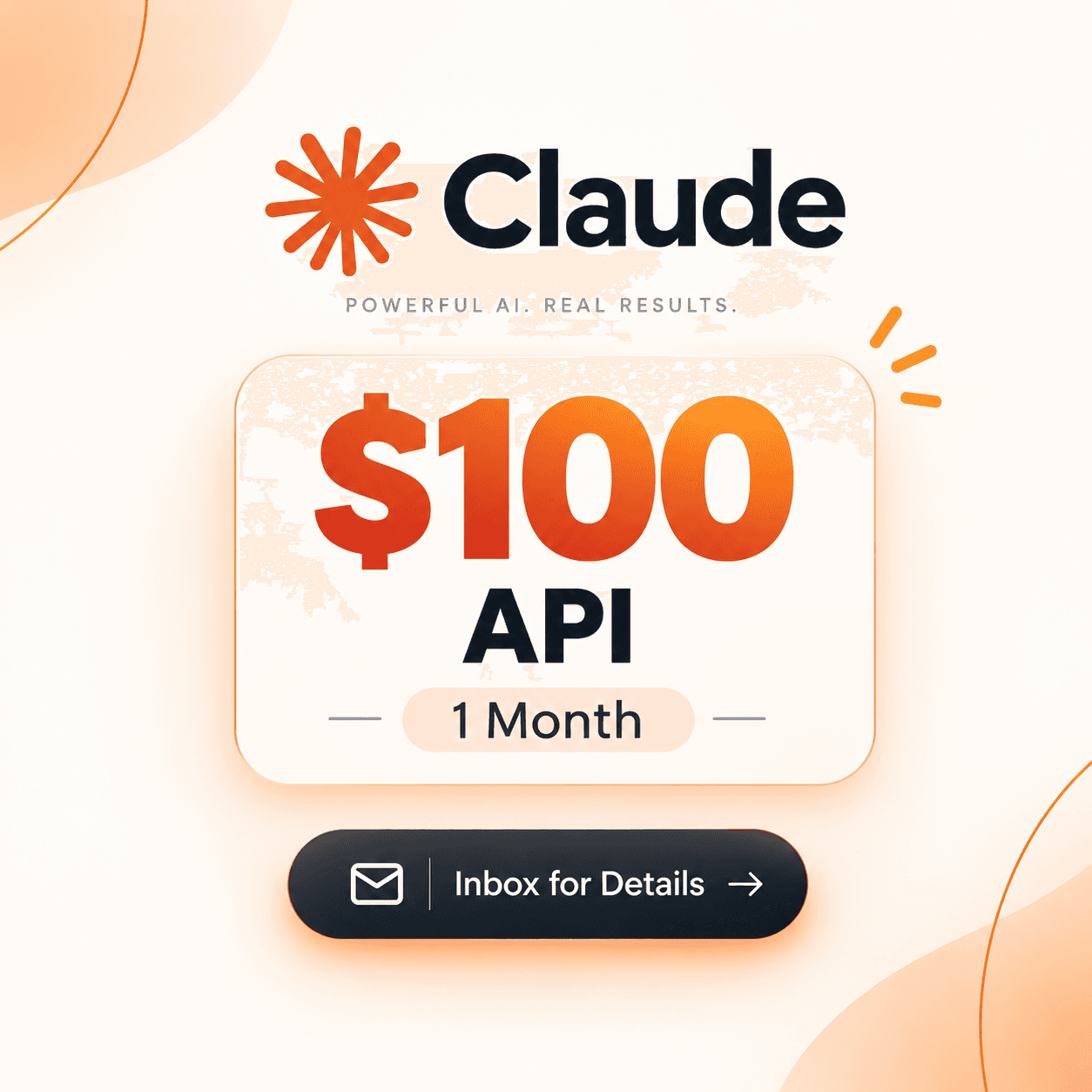Claude $100 API — 1 Month
